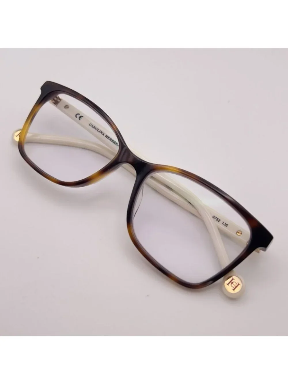 Carolina Herrera VHE895K 0752 Eyeglass Frames Polka Dot Brown Tort 51-16-135